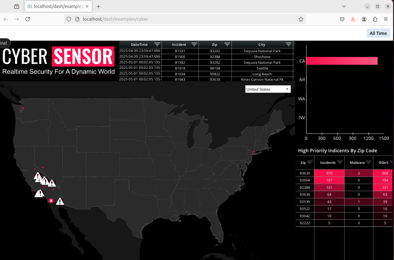 A map of the United States is displayed on a computer screen.