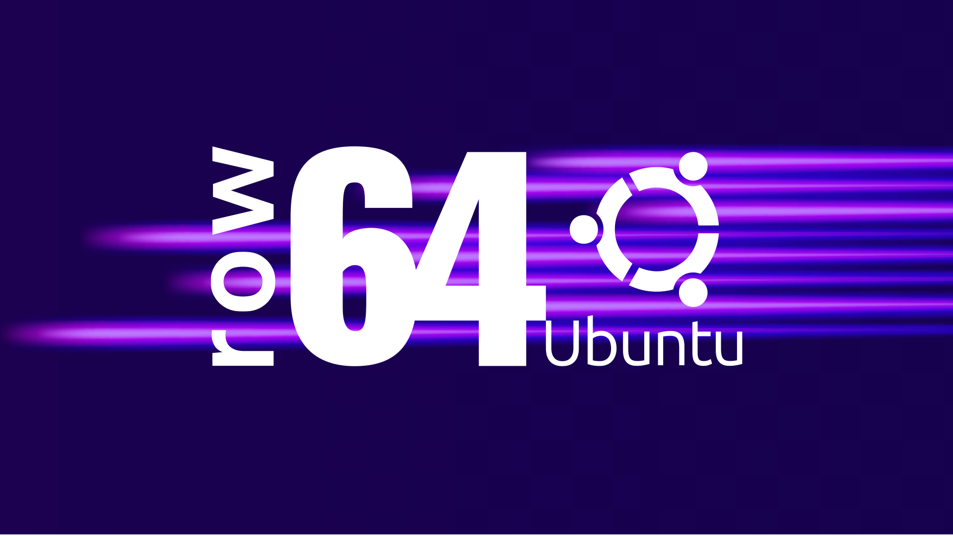 A purple background with the word Ubuntu written on it.