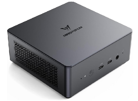 A small black box with a silver logo on it.