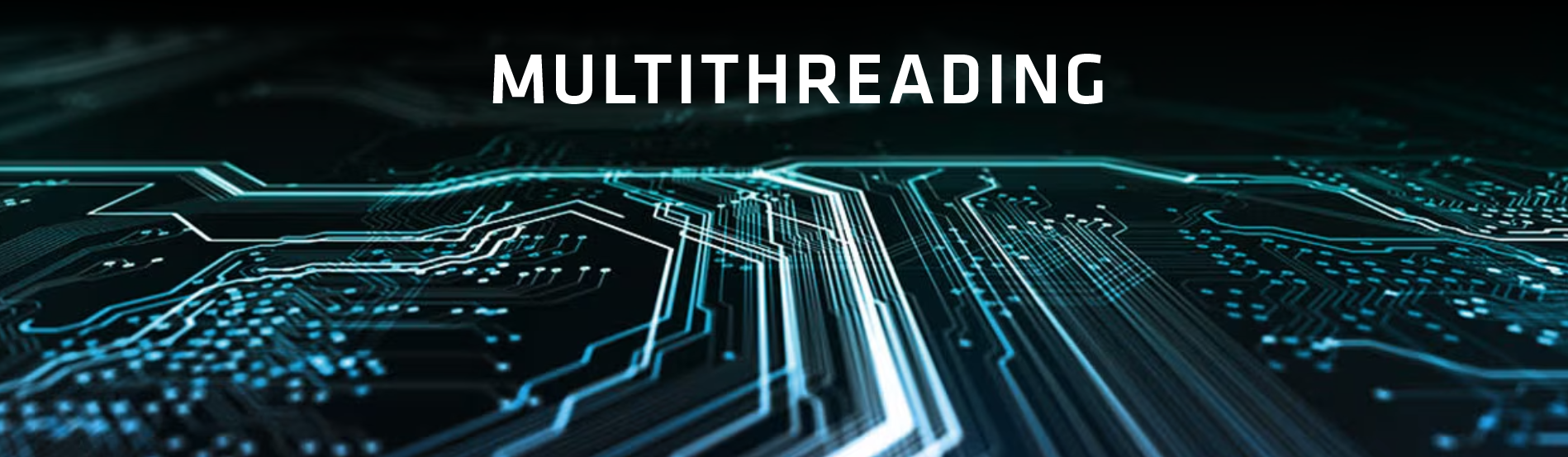 A computer screen with a blue background and a multithreaded reading program.