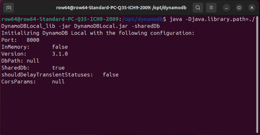 A computer screen displays a command prompt with a message about a shared database.
