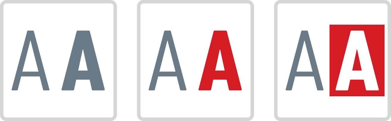 A red A on a white background.