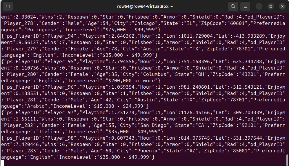 A computer screen displays a list of names and addresses.