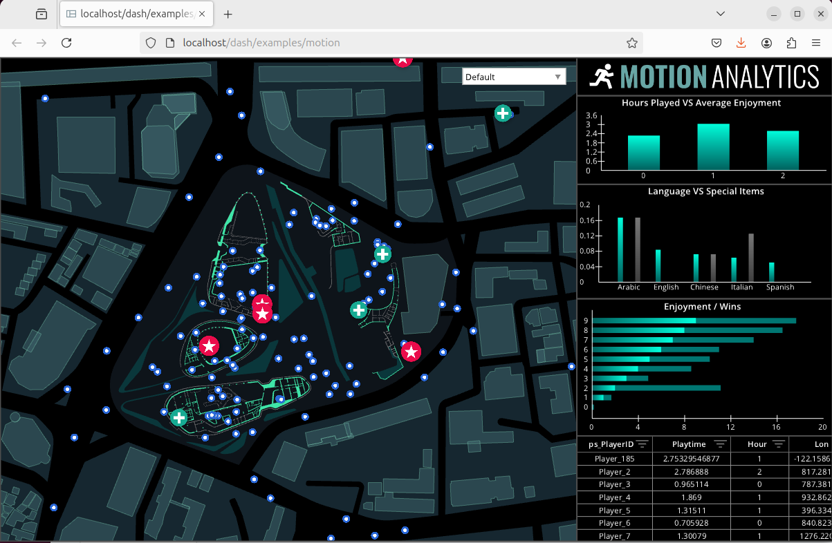 A map of a city with a lot of red dots on it.
