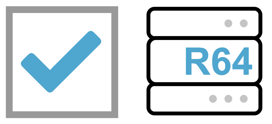 A blue checkmark is on a white background.