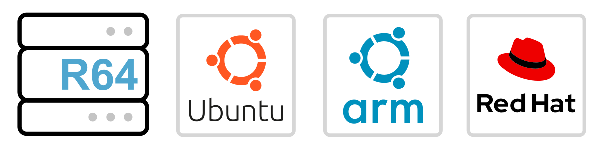 Four different colored logos for the Ubuntu operating system.