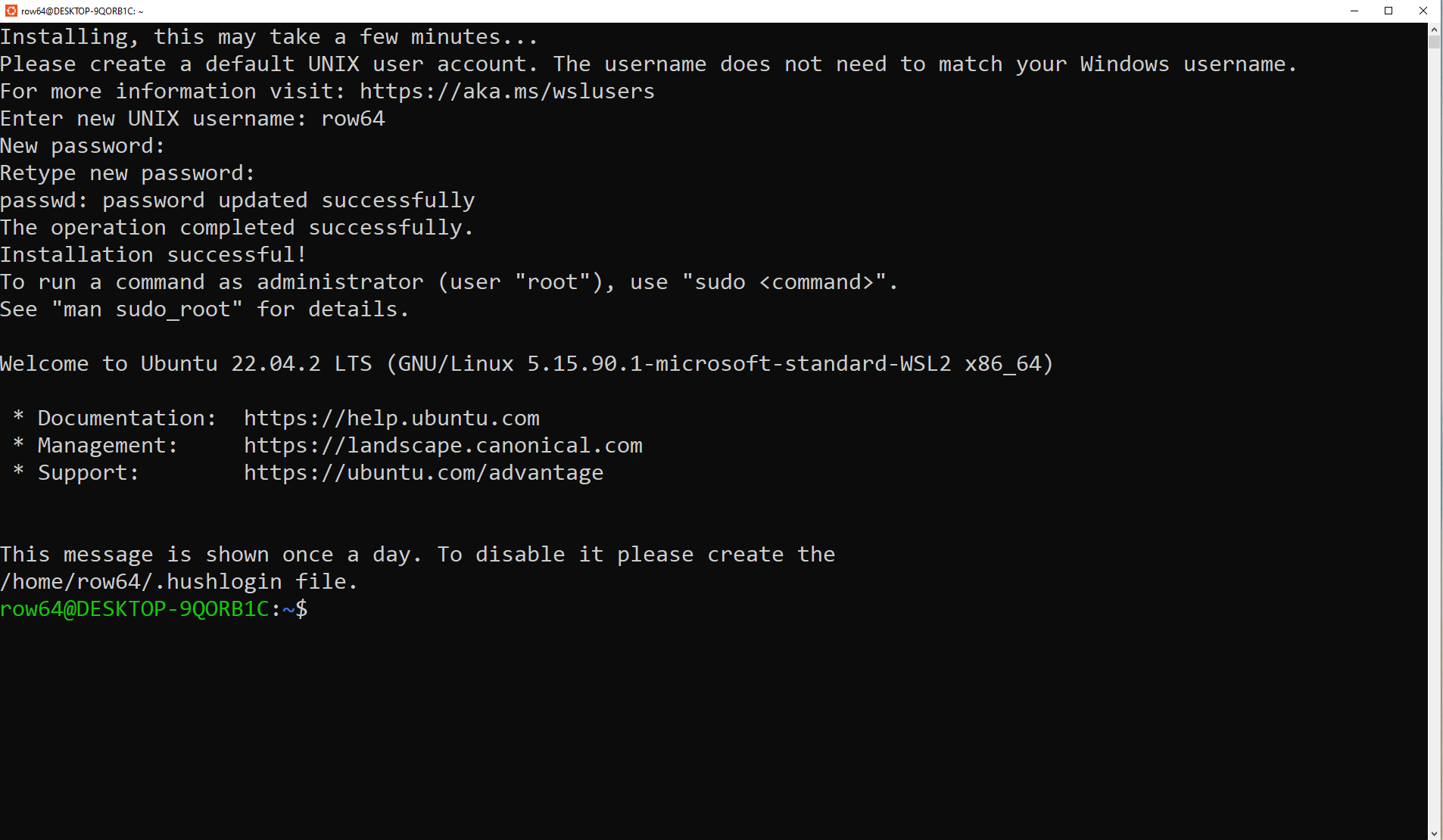A computer screen displaying a black background with white text.