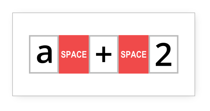 A red and white sign that says space+space.