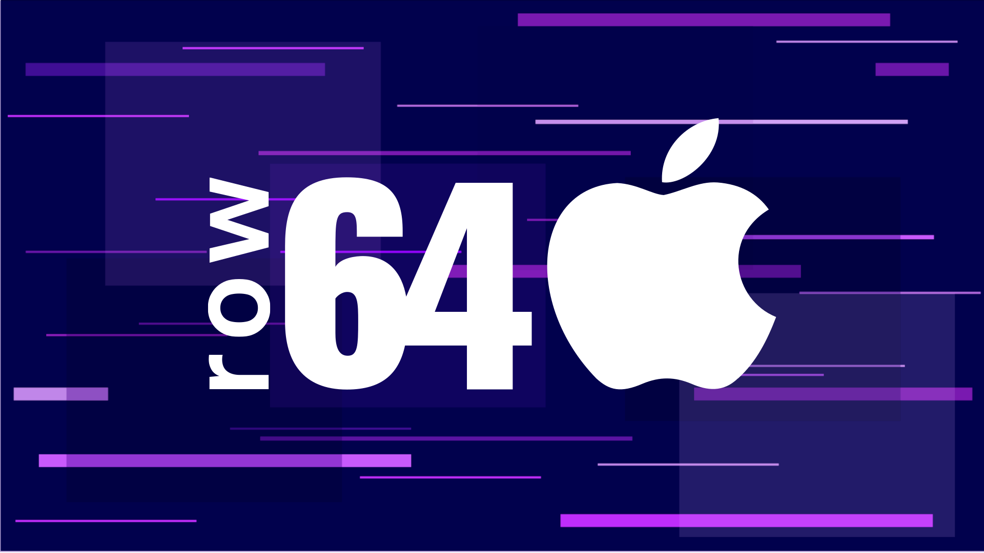 A purple background with a white apple logo.