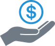 A hand holding a dollar bill, with the dollar sign prominently displayed.