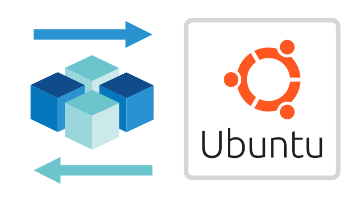 A green background with a white and orange logo for Ubuntu.