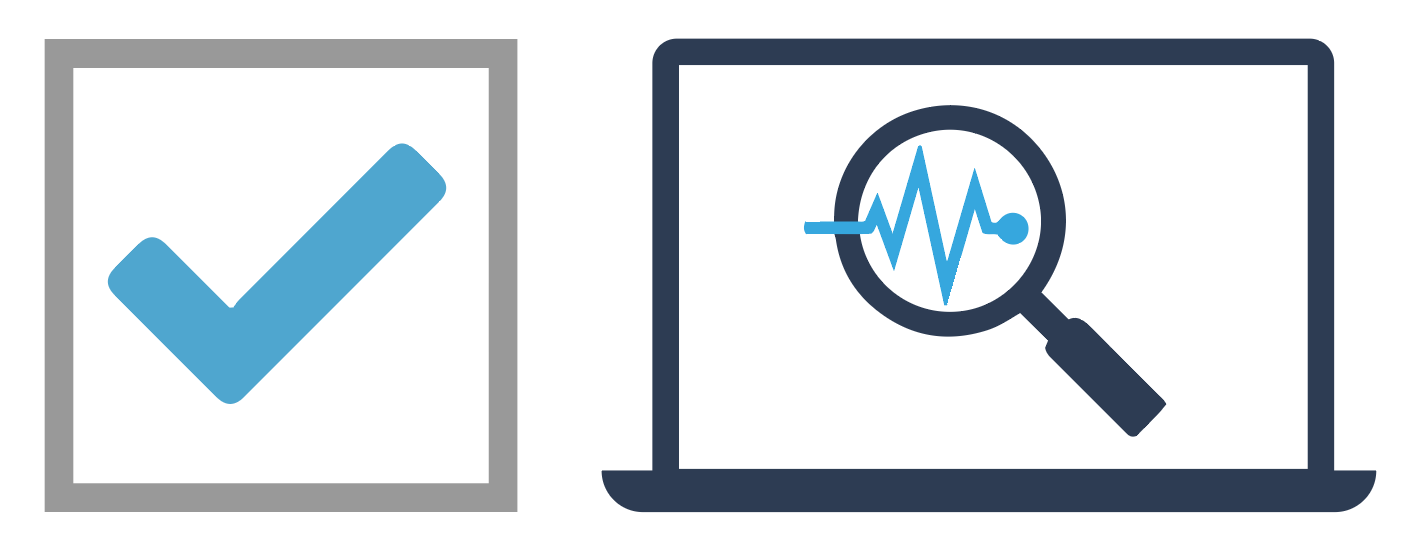 A laptop computer with a blue circle on it.