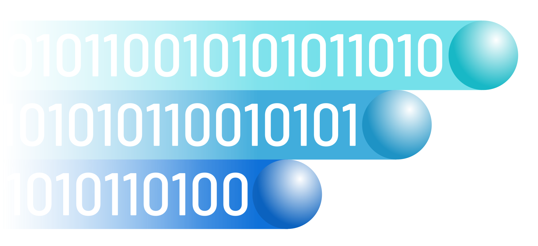 A blue and white image of a binary code.